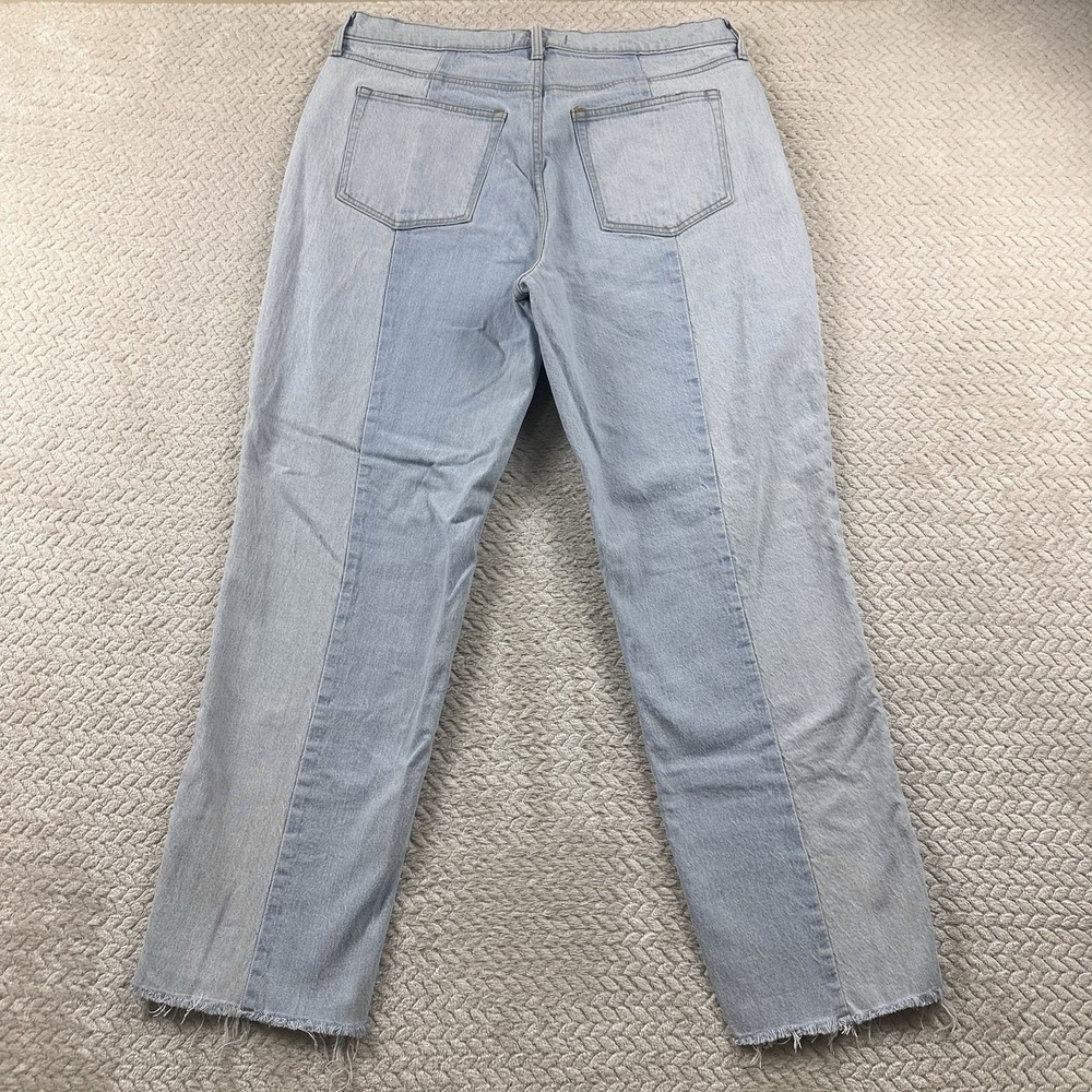 Abercrombie & Fitch The 90's Straight Ultra High Rise Jeans 33/16 Panel Frayed - Picture 2 of 13